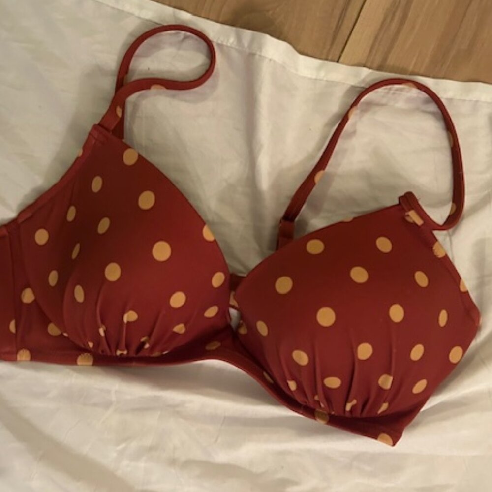 34C 34 C swim suit   padded womens bikini top small swimming polka dot